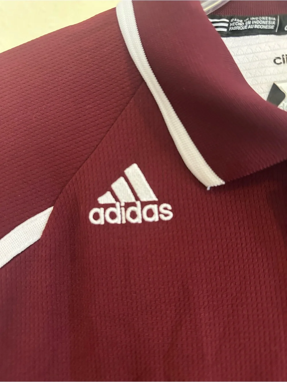 adidas Maroon Polo with White Trim EUC